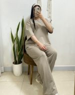 ست بلوز شلوار گلدوزی پاپیونی - تصویر 2