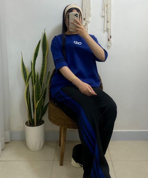 ست بلوز شلوار الو نواری