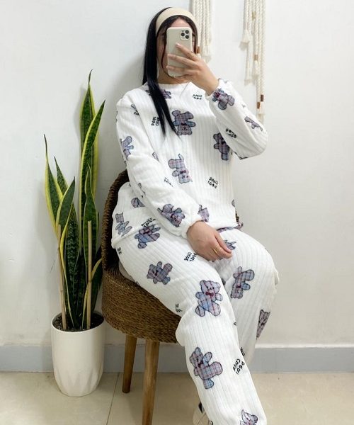 ست بلوز شلوار تدی حوله ای