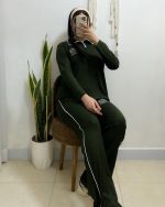 ست بلوز شلوار یقه مغز دوزی - Image 2