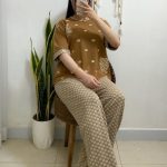 ست بلوز شلوار گلدوزی گوچی