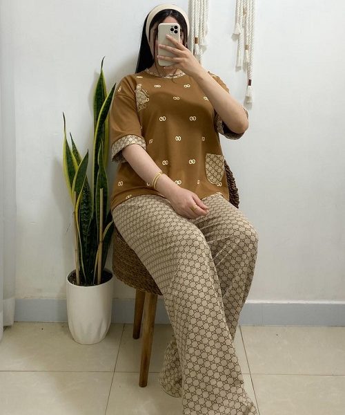 ست بلوز شلوار گلدوزی گوچی