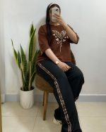 ست بلوز شلوار قلب پلنگی - Image 2