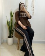ست بلوز شلوار 2پاییونی گلدوزی - تصویر 3