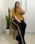 ست بلوز شلوار 2پاییونی گلدوزی - تصویر 4