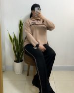 ست نیم زیپ مغزی دوزی استین بلند - Image 9